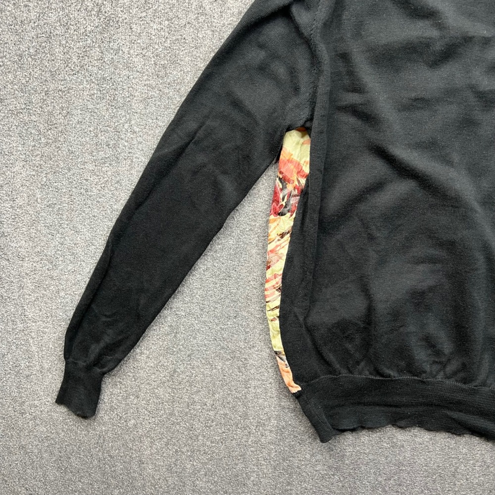 Dolce & Gabbana Sweater Women Small Black Cardigan Floral Silk Front Button Knit - Picture 13 of 16